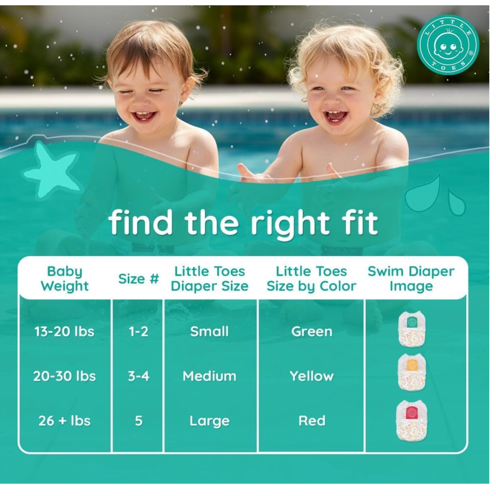 Little Toes Premium Natural Disposable Swim Diapers