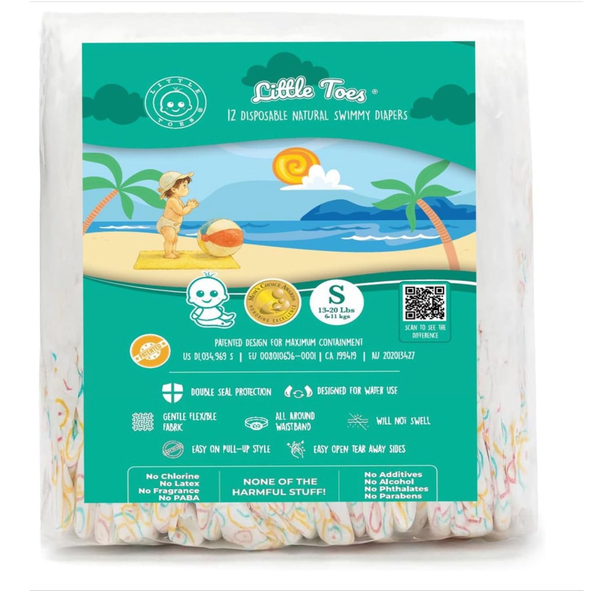 Little Toes Premium Natural Disposable Swim Diapers