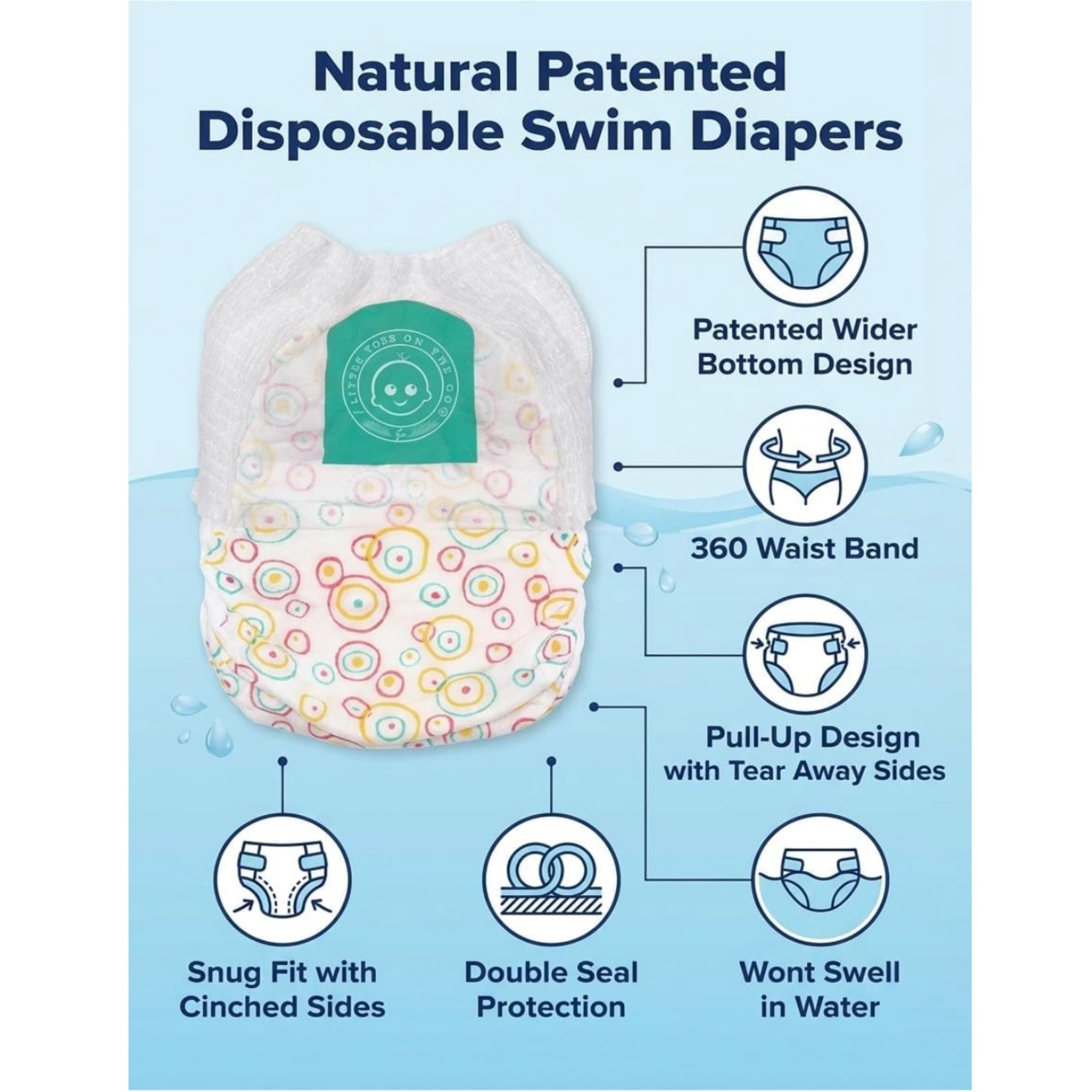Little Toes Premium Natural Disposable Swim Diapers